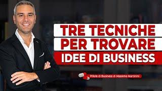 Tre tecniche per trovare IDEE DI BUSINESS