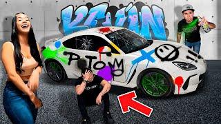 Mis amigos RAYARON mi coche con PINTURA PERMANENTE (BROMA PESADA)  | Kevin Murillo