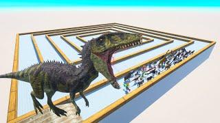 Escape From Carcharodontosaurus - Last Survivor - Swirl Course | Animal Revolt Battle Simulator