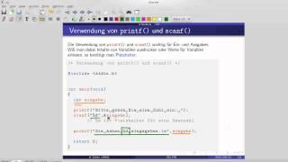 C-Programmierung: printf, scanf und Platzhalter