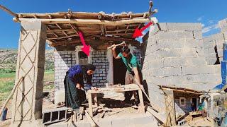 "Mahijan and Hossein's grandmother's carpentry skills: making a wooden platform in a mountain hut"