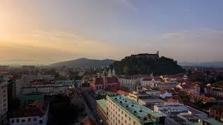 Ljubljana Skyscraper Sunrise  time-lapse video