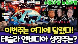 미국주식/이란 대응? 전기차 인공지능 양자 반도체/테슬라 엔비디아 구글 애플 아마존 메타 마이크로소프트 팔란티어 아이온큐 QBTS 브로드컴 CRWV LLY $tsla #tesla
