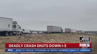 Two lanes reopen on southbound I-5 following a deadly crash