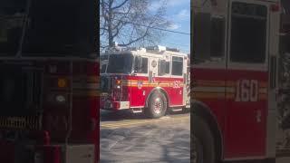 QUICK CATCH OF ENGINE 160 PASSING BY ON CLOVE ROAD AND W FINGERBOARD ROAD. STATEN ISLAND, NYC #fdny