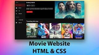 How to make movie website with html css | movie website templete | 2021