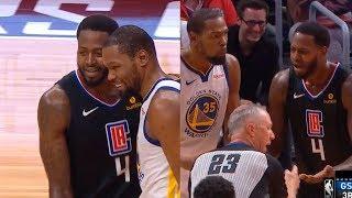 Kevin Durant & JaMychal Green have fun & exchange words then both gets technical fouls