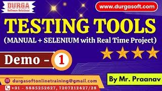 TESTING TOOLS tutorials || Demo - 1 || by Mr. Praanav On 03-03-2025 @8:30PM IST