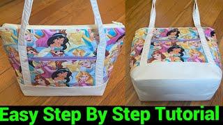 This Is My Favorite Shoulder Bag Of All/ How To Sew A Zippered Handbag Step By Step Easy Tutorial