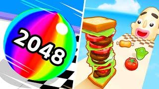 Ball Run 2048 | Sandwich Runner - All Level Gameplay Android,iOS - BIG NEW APK UPDATE