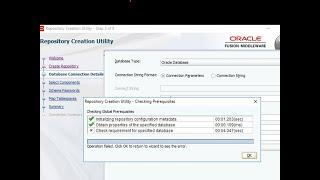 Check requirement for specified database failed error Oracle