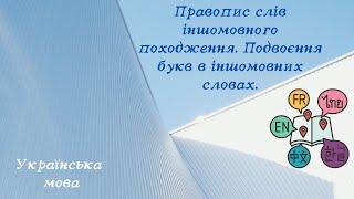 Правопис слів іншомовного походження. Подвоєння букв в іншомовних словах.