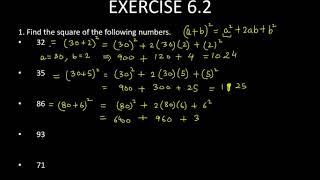 1.  Find the square of the following numbers|| Ex 6.2 Class 8 Math NCERT Solution