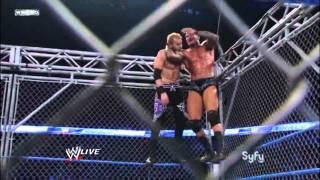 Randy Orton RKO Off Top Rope To Christan Inside Steel Cage.