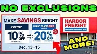 20% Off No Exclusions at Harbor Freight & More Sales!