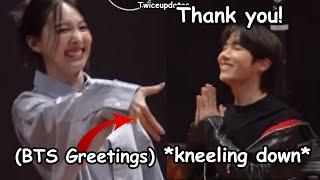 twice nayeon made bts jhope kneel down after she said this bts twice funny interaction