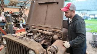 Первый запуск после оживления JEEP Willys 1942 года Поедет