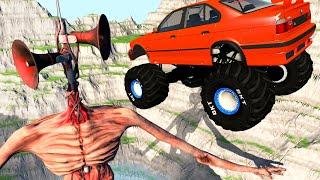 CARTOONS CARS SIREN HEAD CATCHS UP - Beamng drive Cars Crashes Siren Head Run Mostr Beast