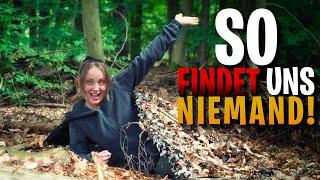 Stealth Camping - Wir bauen ein unsichtbares Shelter im Wald | Bushcraft Survival