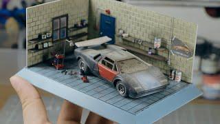 Abandoned Barn Find Lamborghini Countach | Mini Garage Diorama