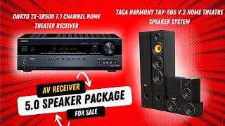 Onkyo AV Receiver and Taga Harmony TAV-506 V2.0 Home theatre speaker system for sale #onkyo #speaker