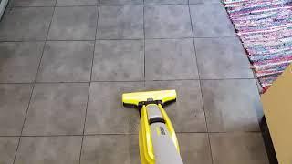 Karcher FC5 Тест   жесткая чистка пола   яйцо, мука, сахар и кофе