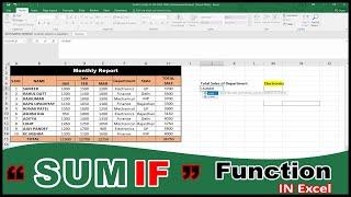 How to use SUM IF in Excel |Sum IF function | Beginners Tutorials| Detail | in HINDI