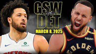 Golden State Warriors vs Detroit Pistons Full Game Highlights - March 8, 2025 | NBA Regular Season