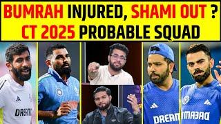 NO MOHAMMED SHAMI IN SQUAD, JASPRIT BUMRAH OUT ? CHAMPIONS TROPHY 2025 PROBABLE SQUAD