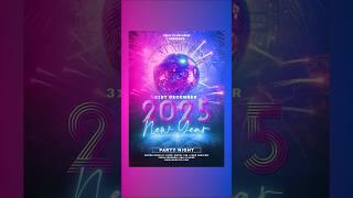 2025 New Year Party Flyer Design in Photoshop #flyer #graphicdesign #photoshop #new_year #2025