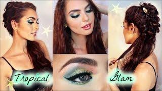 Colorful Summer Makeup | Tutorial | Bubble Buns Half Up Hairstyle!