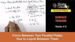 Class 11 Physics | Surface Tension | #16 Force Between Two Parallel Plates Due to Liquid |JEE & NEET