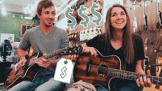 playing really expensive $$$$ guitars at Chicago Music Exchange with Groovy Guitar Dude!