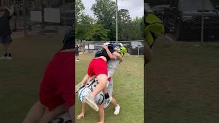 I think he blitzed #football #funny #sports #conedyskit #footballtackle #blue42