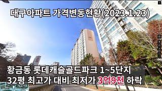 [대구아파트 가격변동현황] 대구 수성구 황금동 롯데캐슬골드파크 1단지에서 5단지 가격