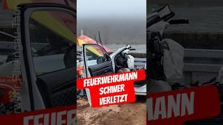  Feuerwehrmann schwer verletzt ‍ #feuerwehr #rüdesheim #unfall