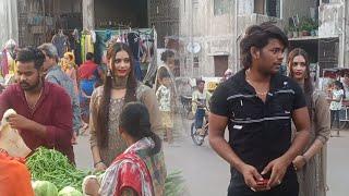 Suraj Actor Priti Rajput सुरज एक्टर सब्जी मार्केट में विडियो शूटिंग #surajactor