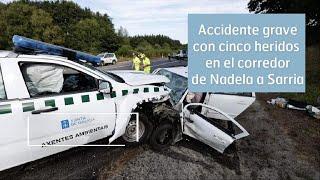 Accidente múltiple en el corredor de Sarria: cinco heridos