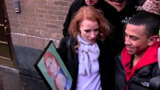 Jessica Chastain shows Love to Miles 247paps.tv Captain in NYC