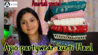 Ajio Anarkali special partywear kurti Haul from 500 Avaasa anarkali kurti Haul  Ajio kurti Haul