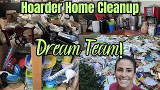 HOARDER HOUSE DOESN'T STAND CHANCE AGAINST COLLABORATION OF CLEANERS! #satisfying #kitchen #dining