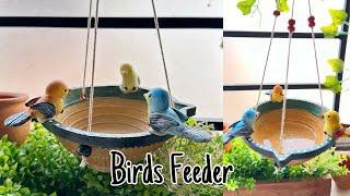 DIY BIRDS FEEDER | Garden Decor Idea | Simple and Easy Air Dry Clay Idea