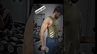 I tried cbum's fav hammer curls.. super effective !! #ytshorts #biceps #fitness #gym #body #viral