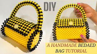 HOW TO MAKE A BEADED BAG // HOW TO MAKE A CYLINDER BEAD BAG/ BEADED BAG TUTORIAL FOR BEGINNERS /