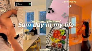 5AM productive morning & day in my life *2024*  extremely motivating + realistic healthy habits