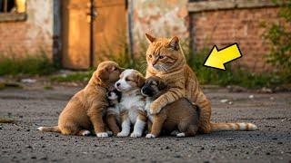 SHELTER CAT SAVES DYING PUPPIES ONE BY ONE, THEN LEADS RESCUERS TO SHOCKING DISCOVERY!