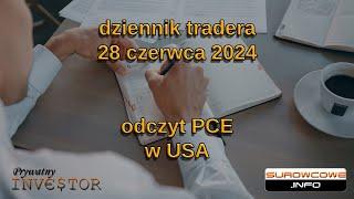 dziennik tradera 27 czerwca 2024 - dane PCE w USA