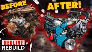 Super crusty to SuperCHARGED! Dodge Slant Six engine build time-lapse | Redline Rebuild