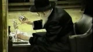 Bobov Rebbe Zt"l on Chanika Lighting Menorah & Playing Dreidel