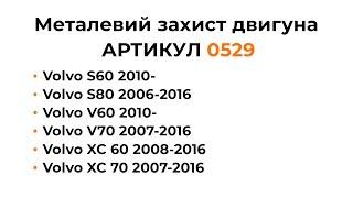Металлическая защита двигателя КОЛЬЧУГА для Volvo S60, Volvo S80, Volvo V60/V70, Volvo XC 60/XC 70